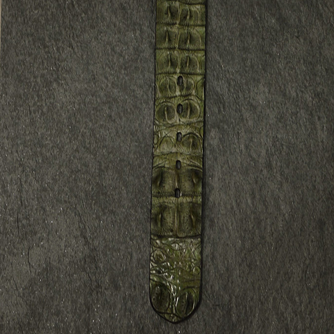 Fausto Colato Krokodilleder-Gürtel Crocodile Sonderbreite 4,5 cm Grün/ Verde