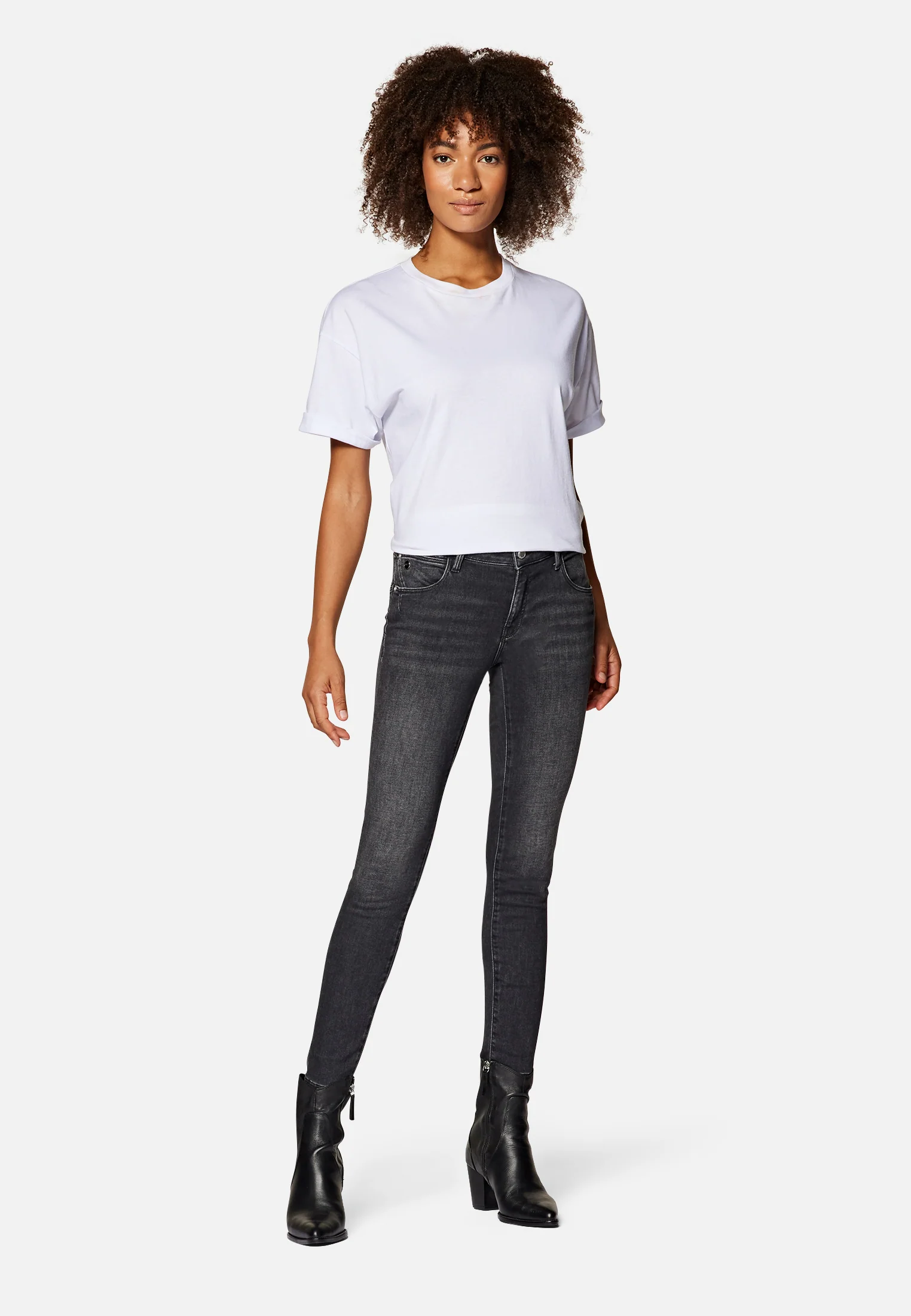 Mavi ADRIANA | Mid-Rise, Super Skinny Jeans in dark smoke sporty