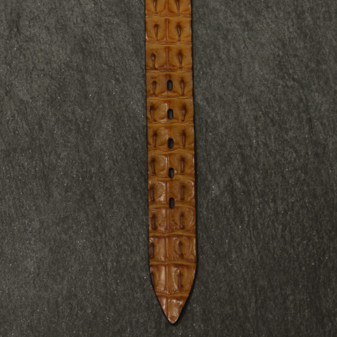 Fausto Colato Krokodilleder Gürtel Breite 4,0 cm cognac Crocodile Hornback
