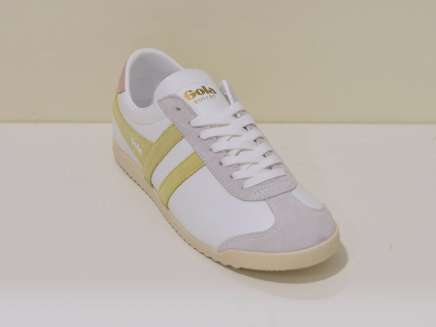 Gola Classics Women's Sneaker Bullet Pure Trainers in White / Lemon