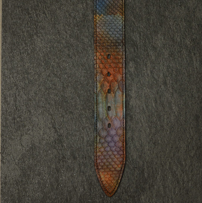 Ralph Gladen Schlangenleder-Gürtel Python Sonderbreite 4,5cm in batik multicolour 