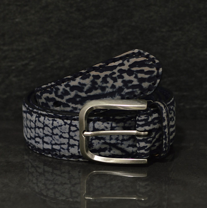 Fausto Colato Haileder Gürtel Shark Belt Breite 4,0cm in blau /natur