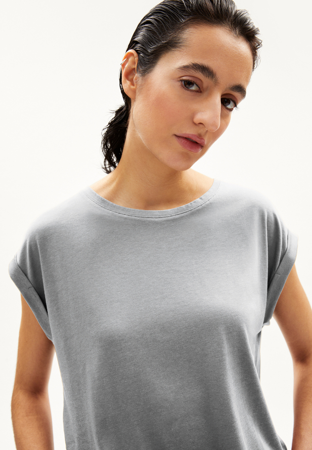 Armedangels JILAANA T-Shirt Loose Fit aus TENCEL™ Lyocell Mix in grey melange Armedangels JILAANA T-Shirt Loose Fit aus TENCEL™ Lyocell Mix in grey melange
