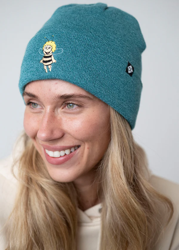 Bavarian Caps Stick-Haum "Biene Maja" - dunkeltürkis