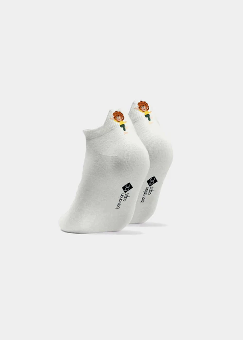 Bavarian Caps Sportsocken "Pumuckl winkt" - weiß (kurz) A174-1