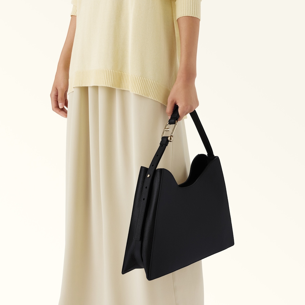 Furla Tasche Nuvola Hobo Schultertasche L in schwarz