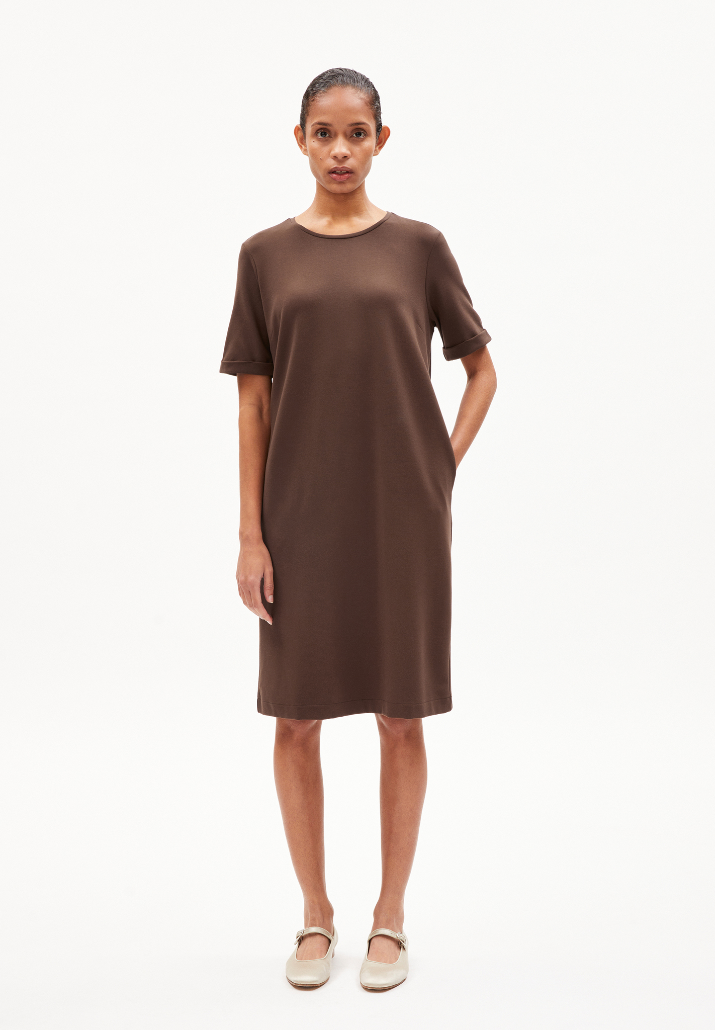 Armedangels MAAILANA Jerseykleid Regular Fit aus LENZING™ ECOVERO™ Mix in warm slate Armedangels MAAILANA Jerseykleid Regular Fit aus LENZING™ ECOVERO™ Mix in warm slate