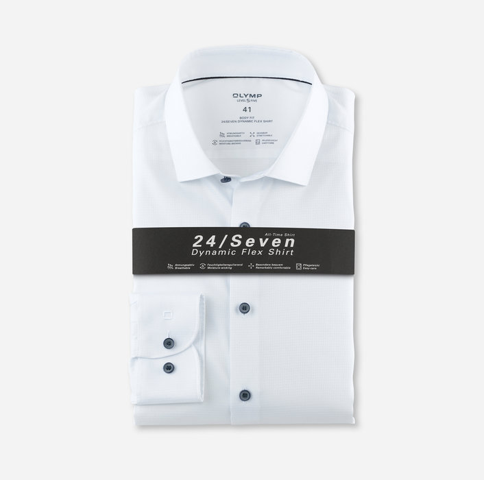 OLYMP Level Five 24/Seven body fit, Hemd, Modern Kent in Weiß