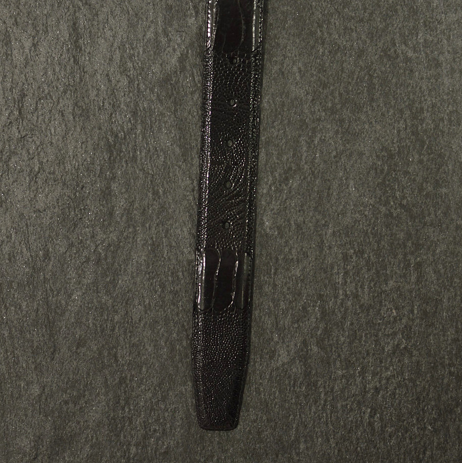 Possum Reptilienleder-Gürtel Strauß / Ostrich Breite 3,5 cm schwarz