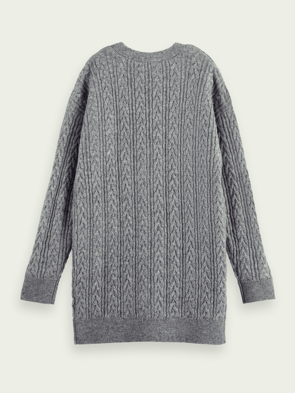 Scotch&Soda Wool-blended cable knit Cardigan in grau