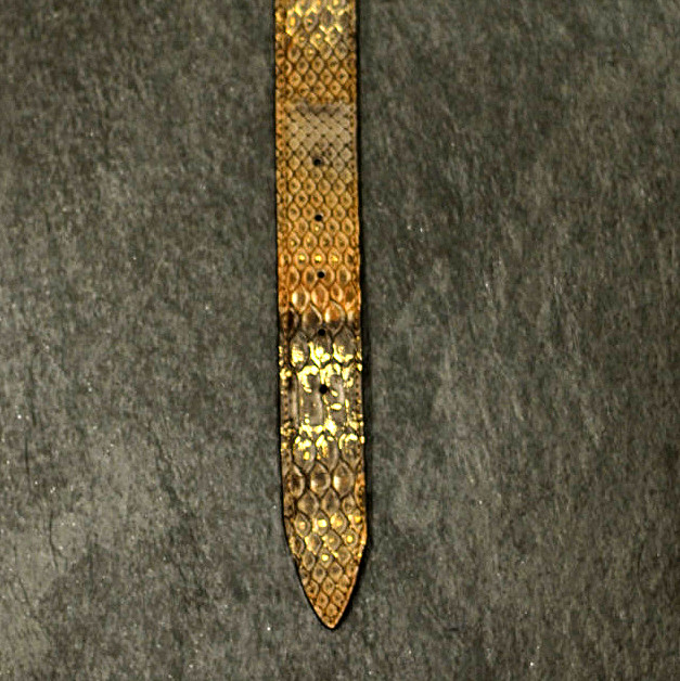 Ralph Gladen Schlangenledergürtel Python Breite 3,5cm in braun / gold