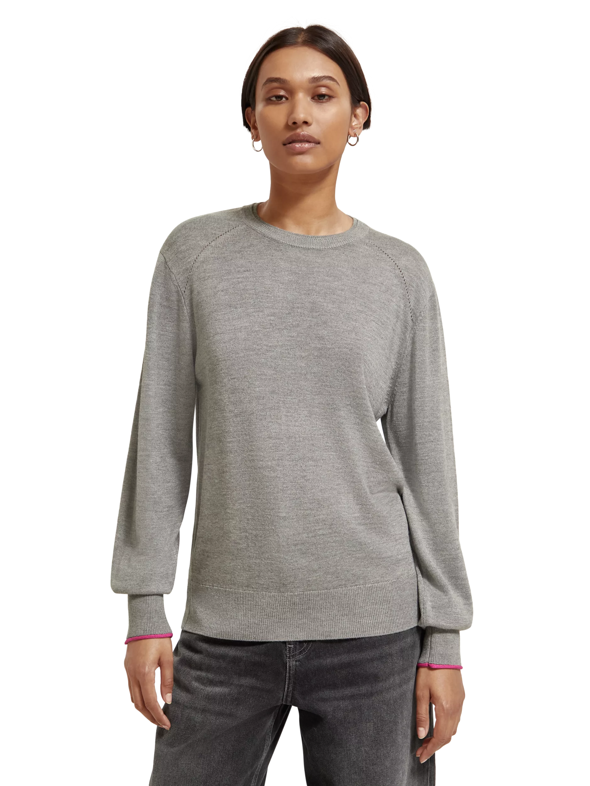 Scotch&Soda Basic crew neck Pullover in grau 