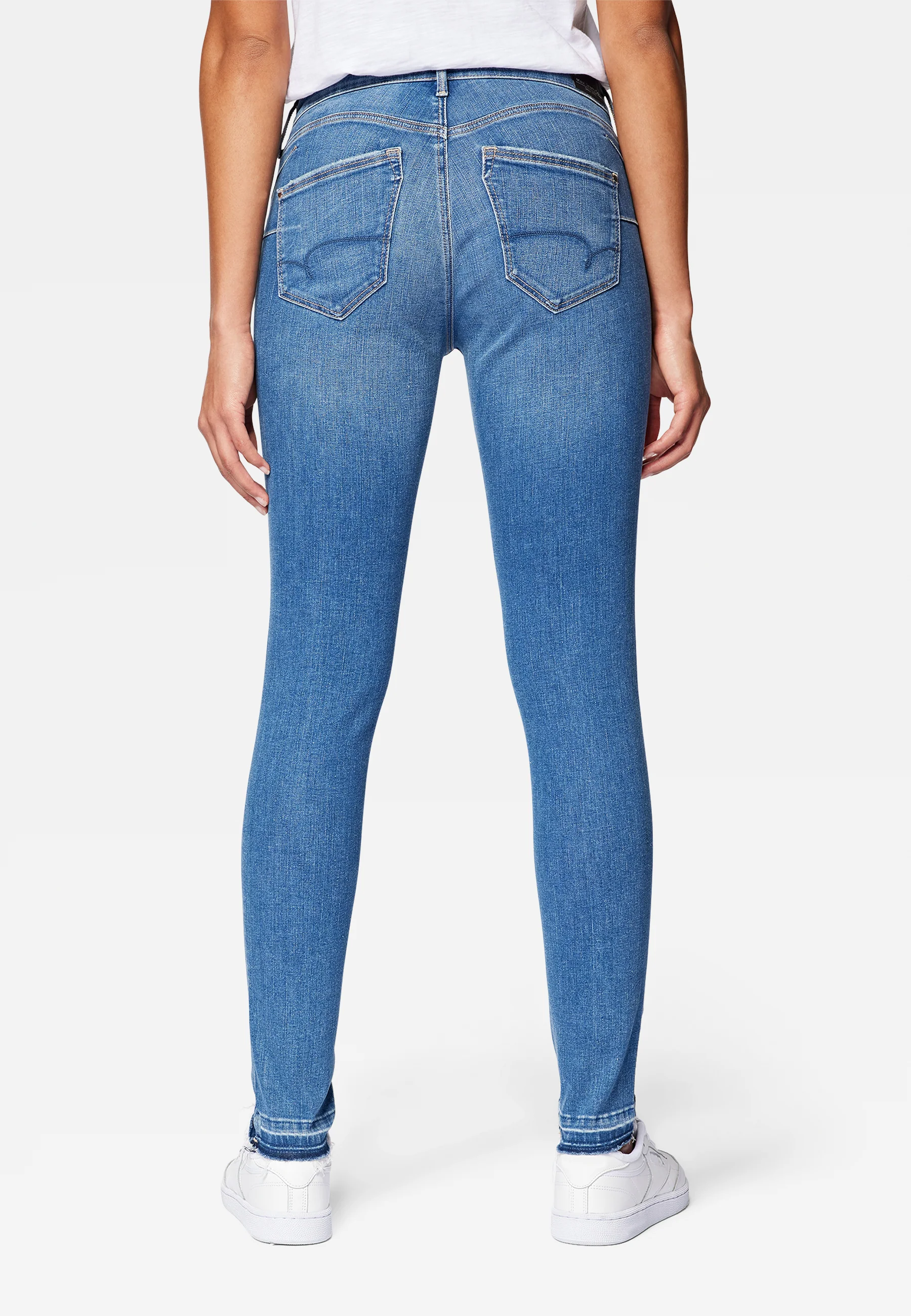 Mavi ADRIANA | Mid Rise, Super Skinny Jeans in Mid Distressed Glam 