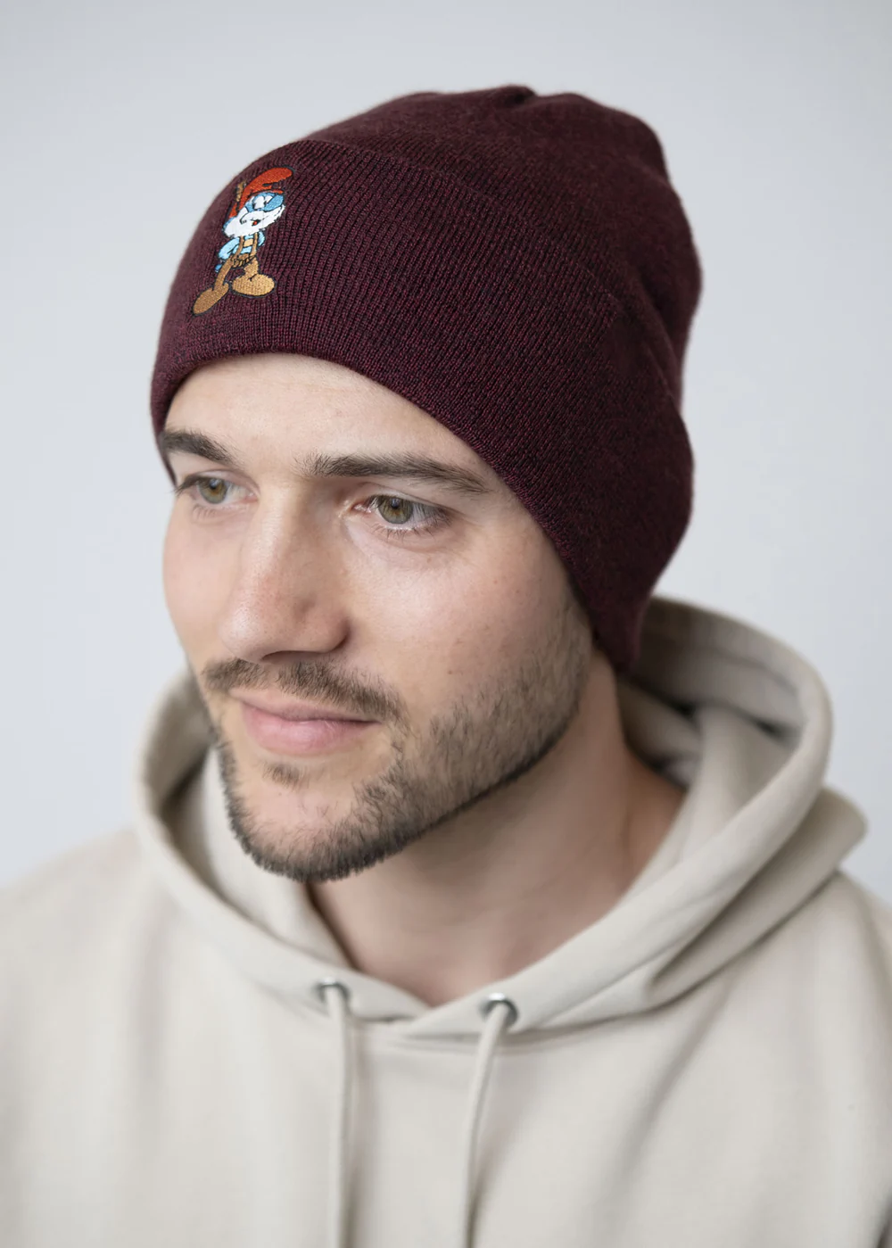 Bavarian Caps Mütze Stick-Haum Die Schlümpfe Papa Schlumpf - dunkelrot