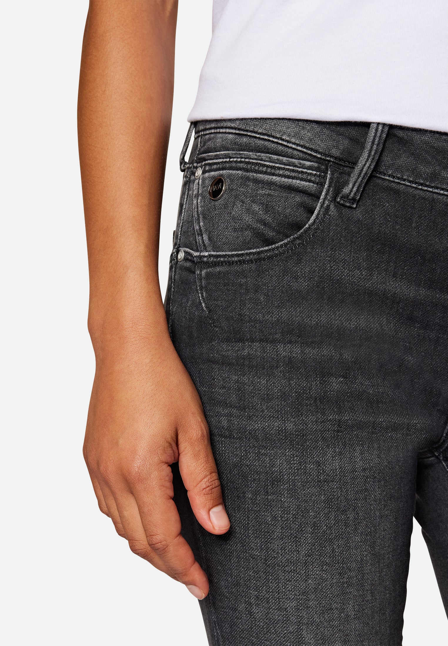 Mavi ADRIANA | Mid-Rise, Super Skinny Jeans in dark smoke sporty