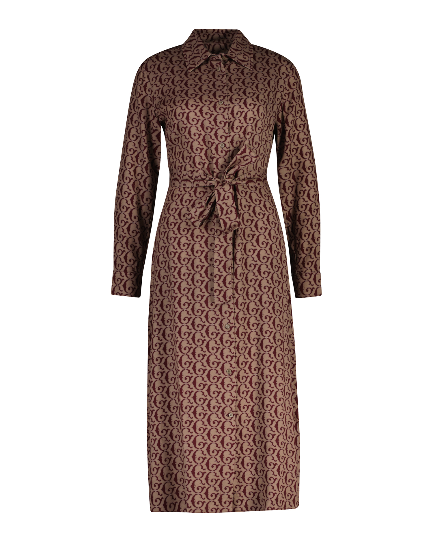 GANT Langeskleid aus Viskose mit G Print in  PLUM WINE