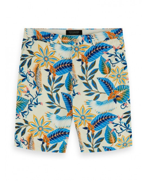 Scotch&Soda  Chino-Shorts mit Print  Blumen und Ranken