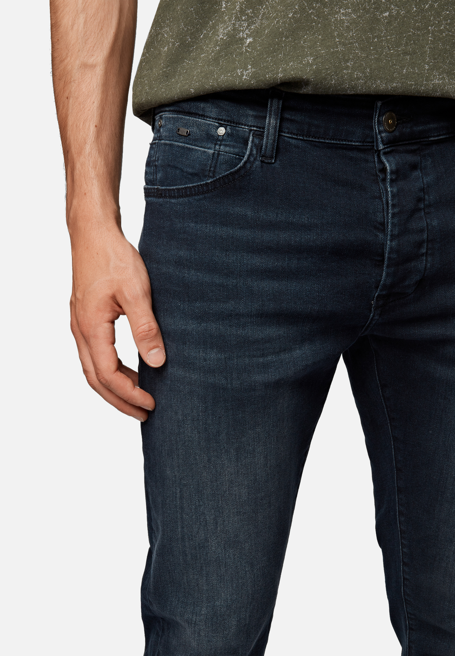Mavi Yves Jeans Skinny Dunkelblau Brushed  mit Strech