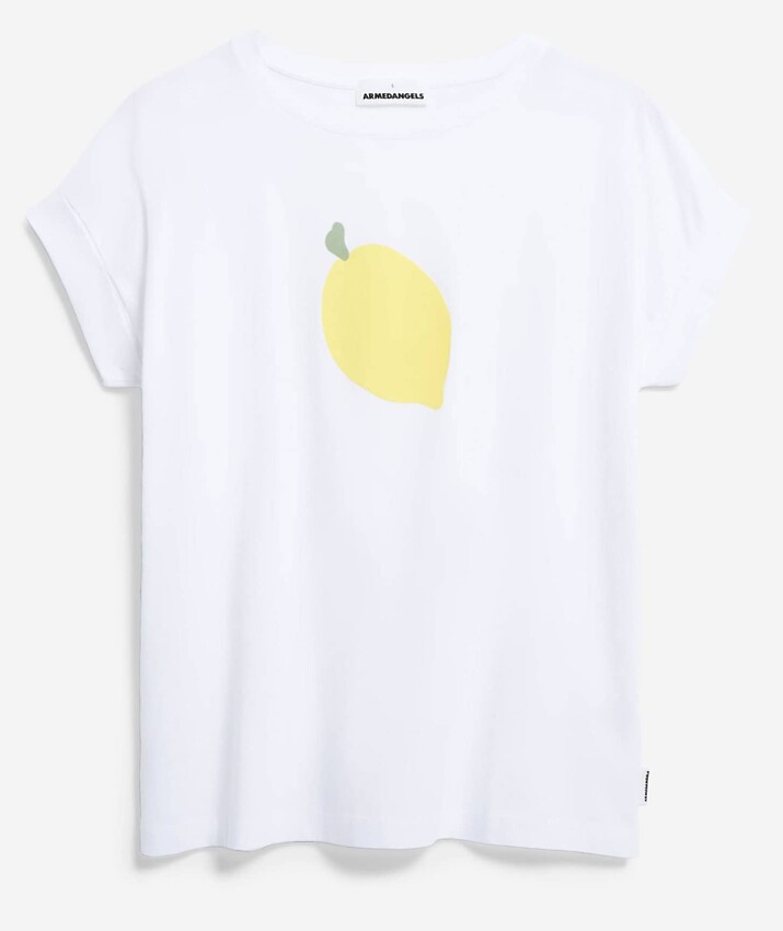 Armedangels  IDAARA FRUITS T-Shirt Loose Fit aus Bio-Baumwolle in weiß 
