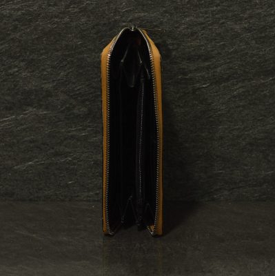 Ralph Gladen Pythonleder Zippwallet Schlangenleder Geldbörse inbronze / gold / roccia