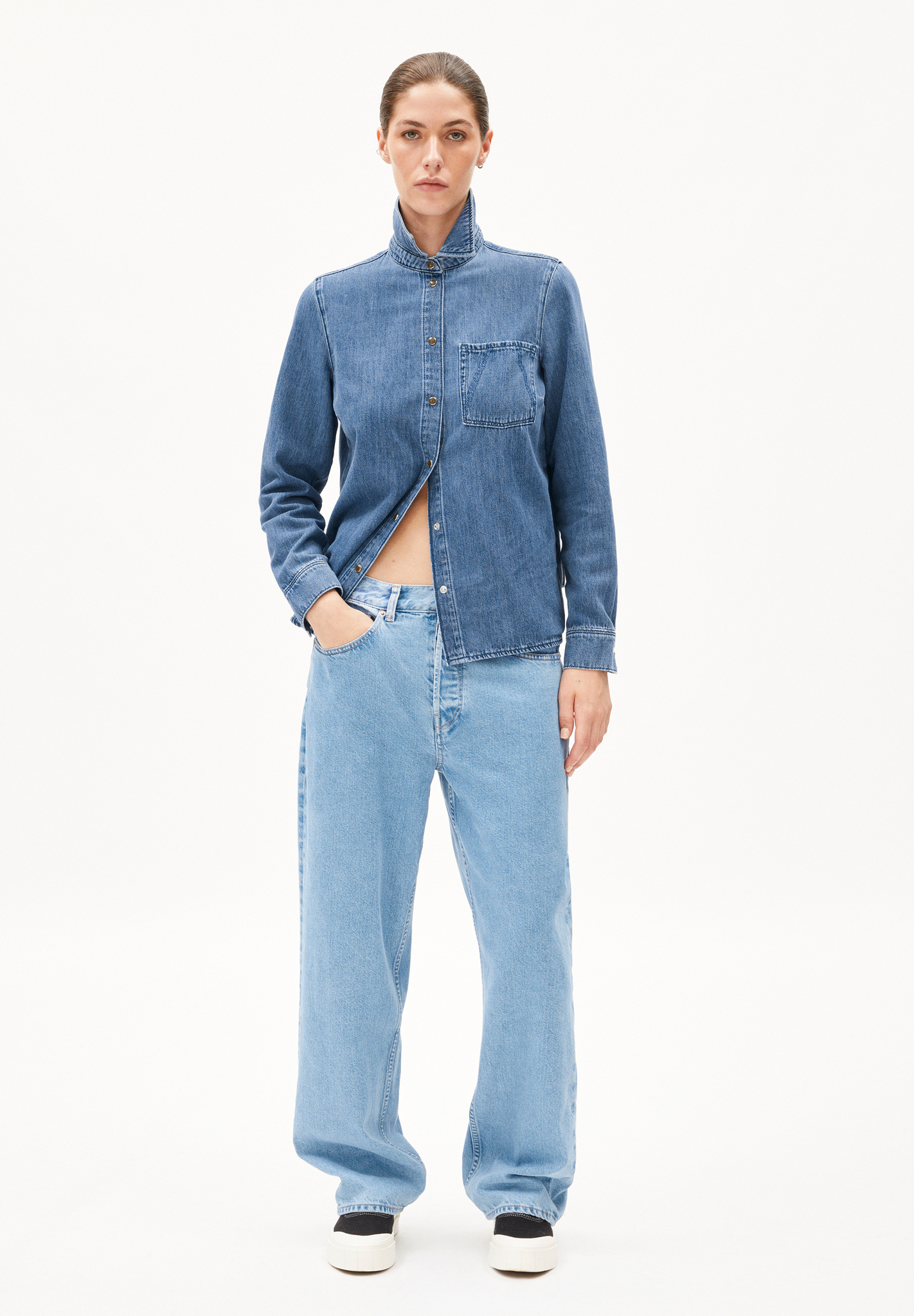 Armedangels  HAAYI Jeans Baggy Fit Low Waist recycelte Baumwolle Non-Stretch horizon