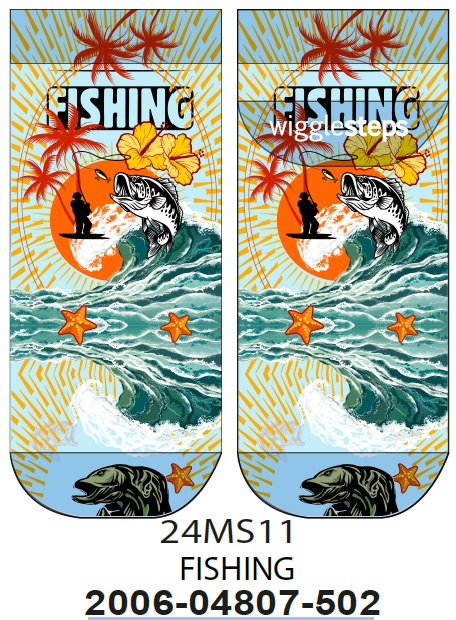 wigglesteps Socken Men Sneaker Fishing