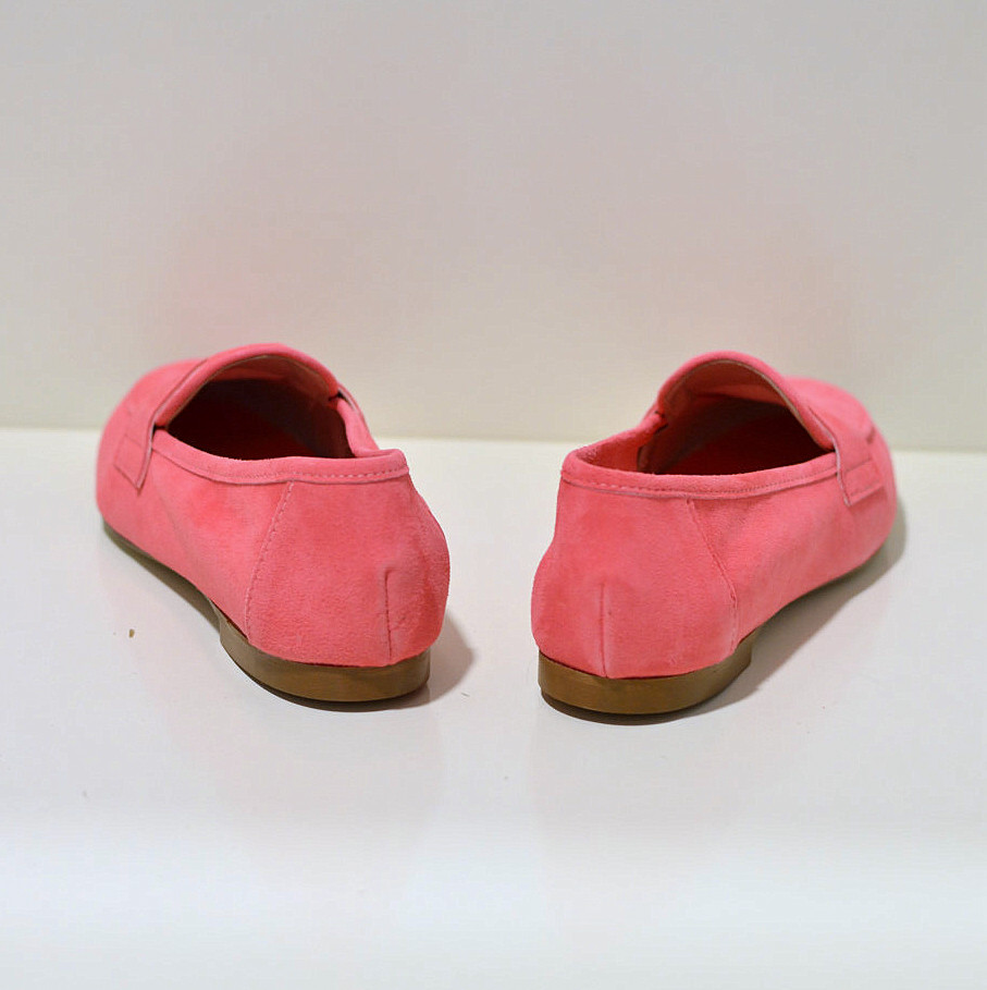  Gianluca Pisati Moccasins / Loafer Adele aus feinstem Wildleder (Gamsleder) in Erdbeere