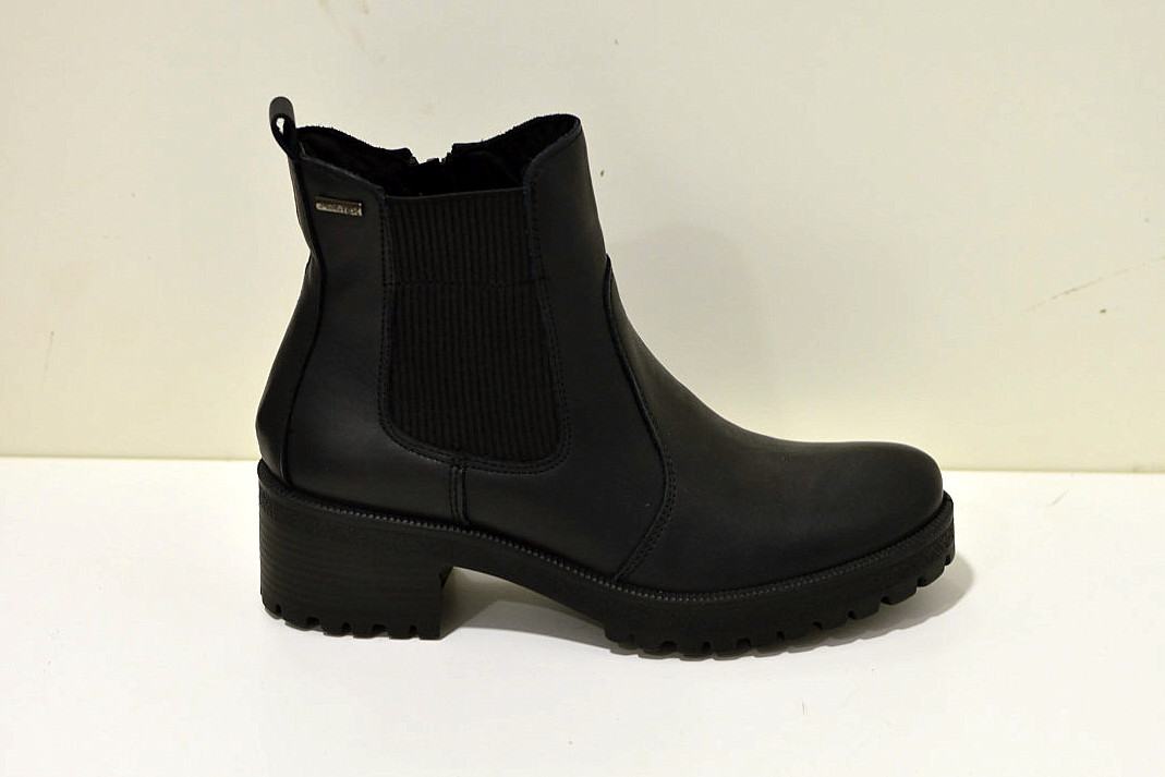 Imac Damen-Chelsea Boots aus Leder, schwarz 