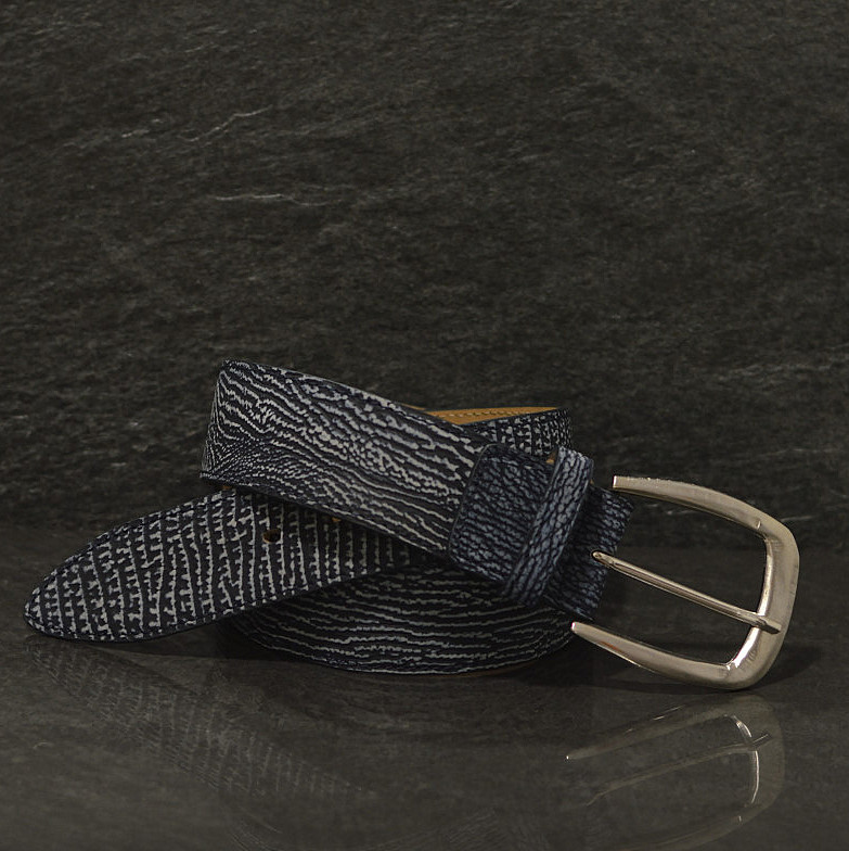 Ralph Gladen Haileder Gürtel Sharkbelt Sonderbreite 4,5cm in hellblau