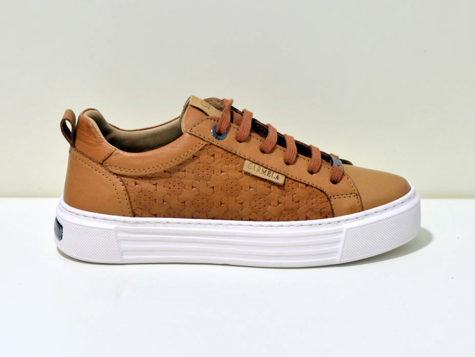 CARMELA DAMEN SNEAKERS aus Leder 06844502 in Camel  