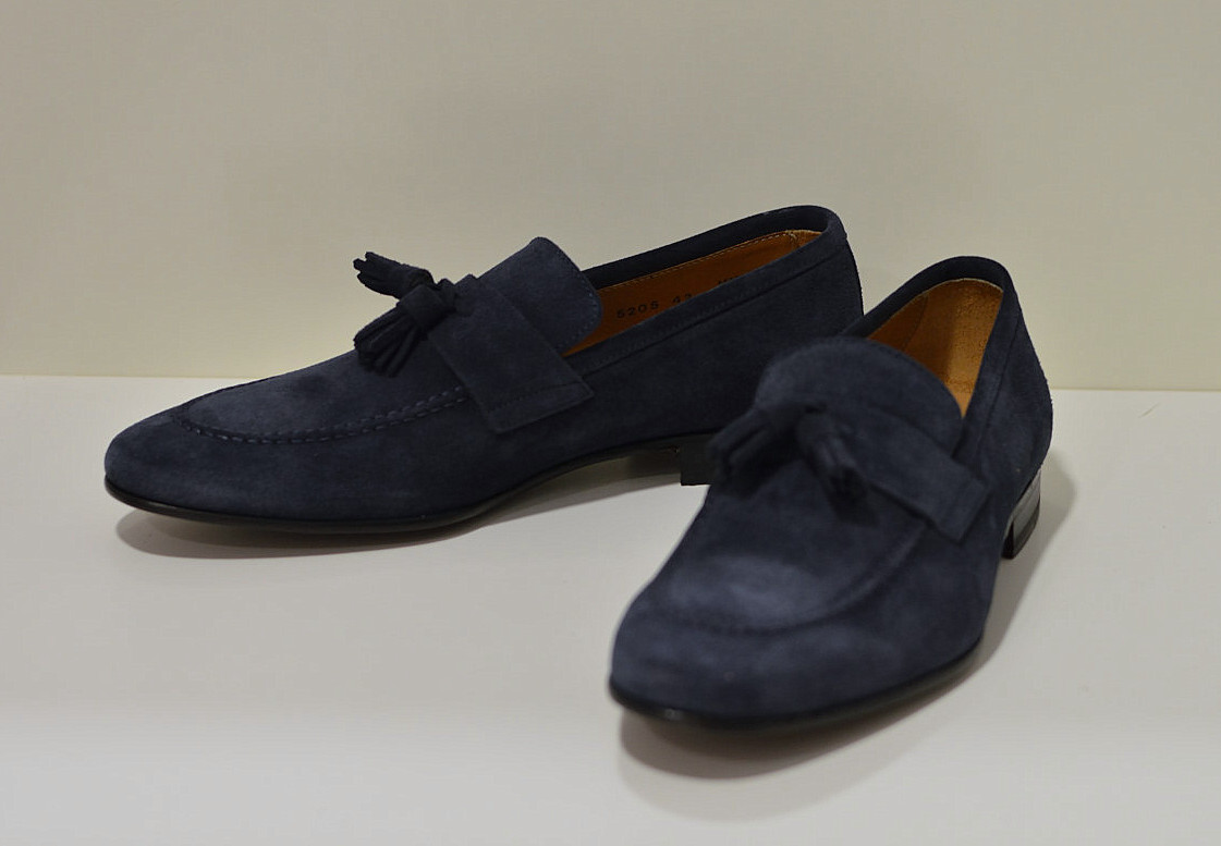 Berwick 1707 Tassel Loafer aus geöltem Wildleder in dunkelblau mit genähter Ledersohle 