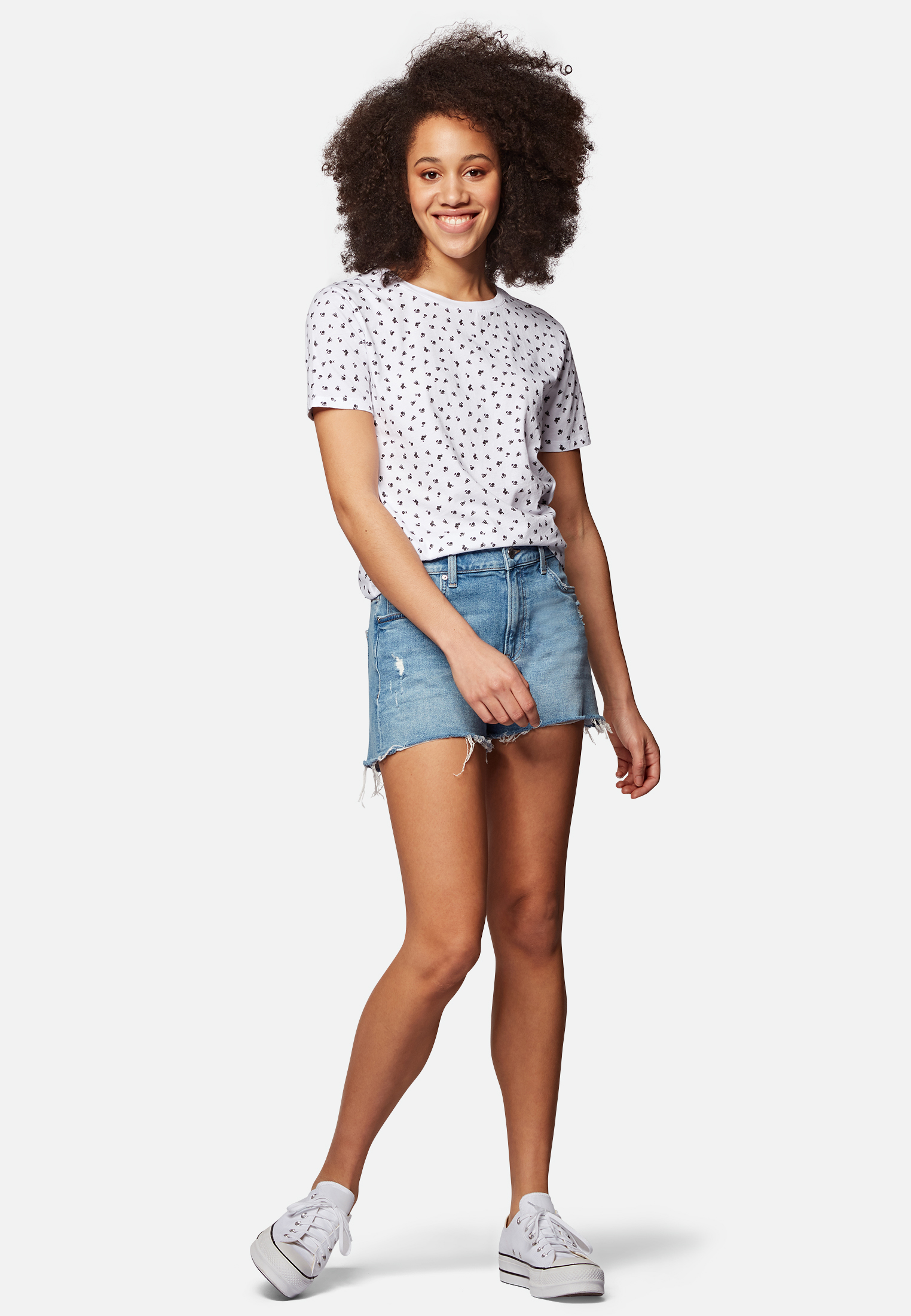 Mavi T-SHIRT | T-Shirt mit Allover-Print Blumen in weiß Mavi T-SHIRT | T-Shirt mit Allover-Print Blumen in weiß