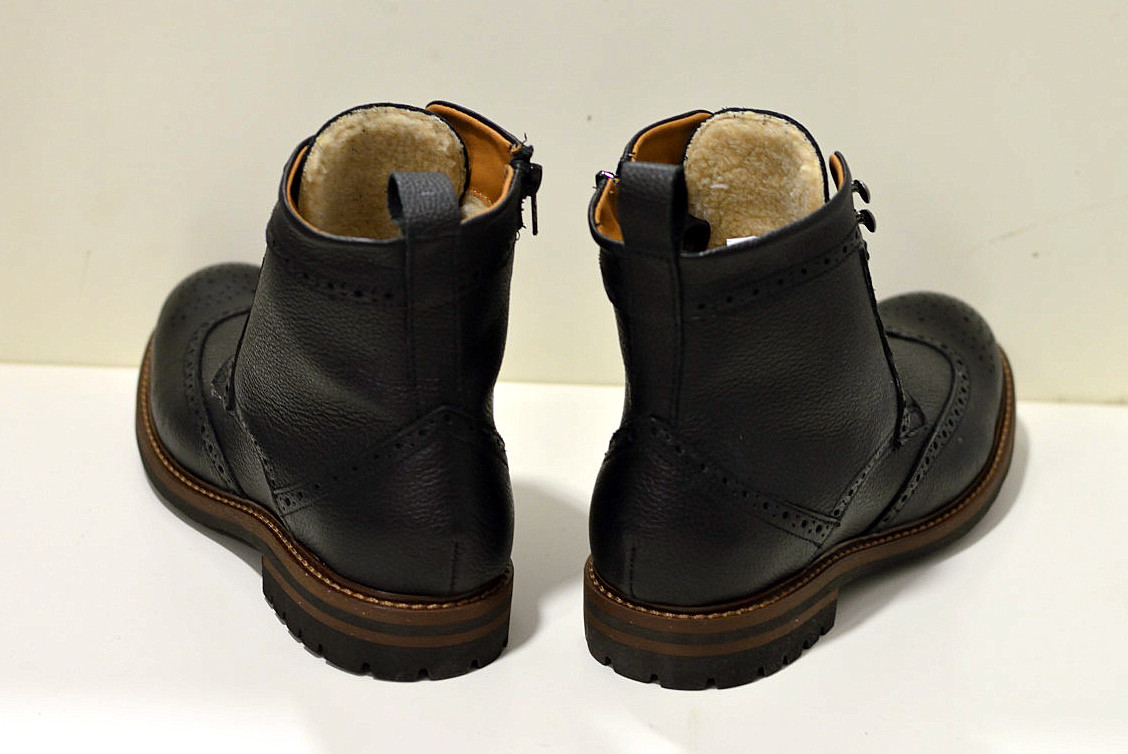 Franzini made in Italy Aston Bastioni Leder Winterstiefel  Herren mit Merinowolle in schwarz