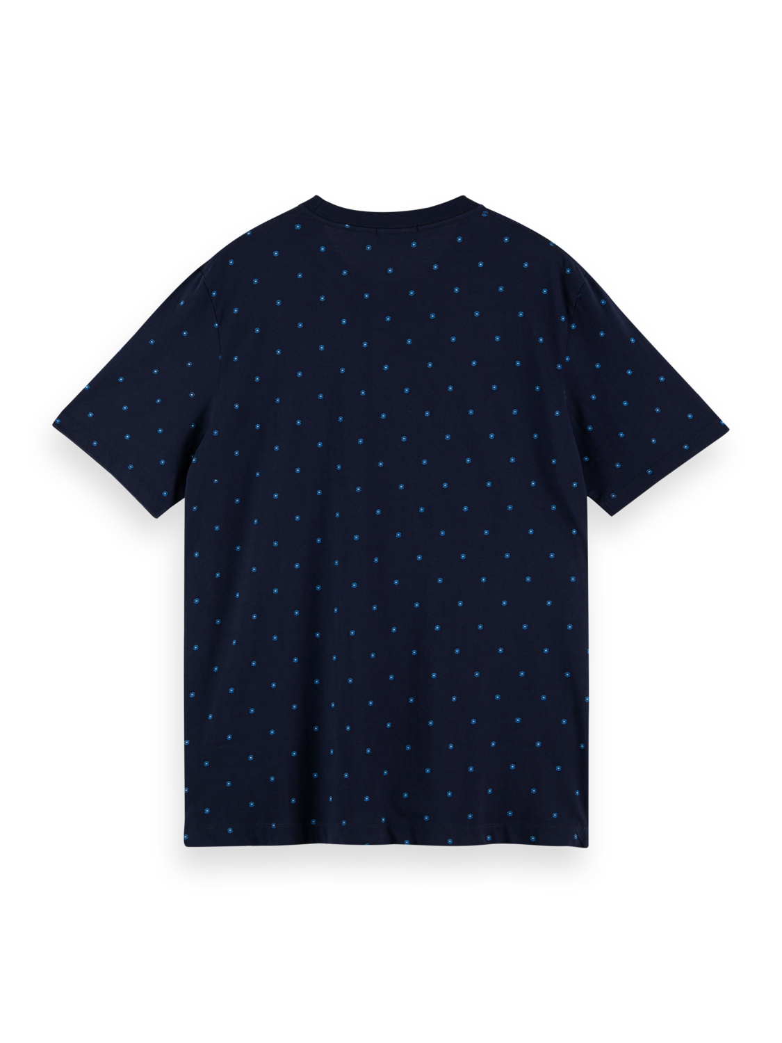 Scotch&Soda Baumwoll-T-Shirt mit Rundhalsausschnitt und Print / blau