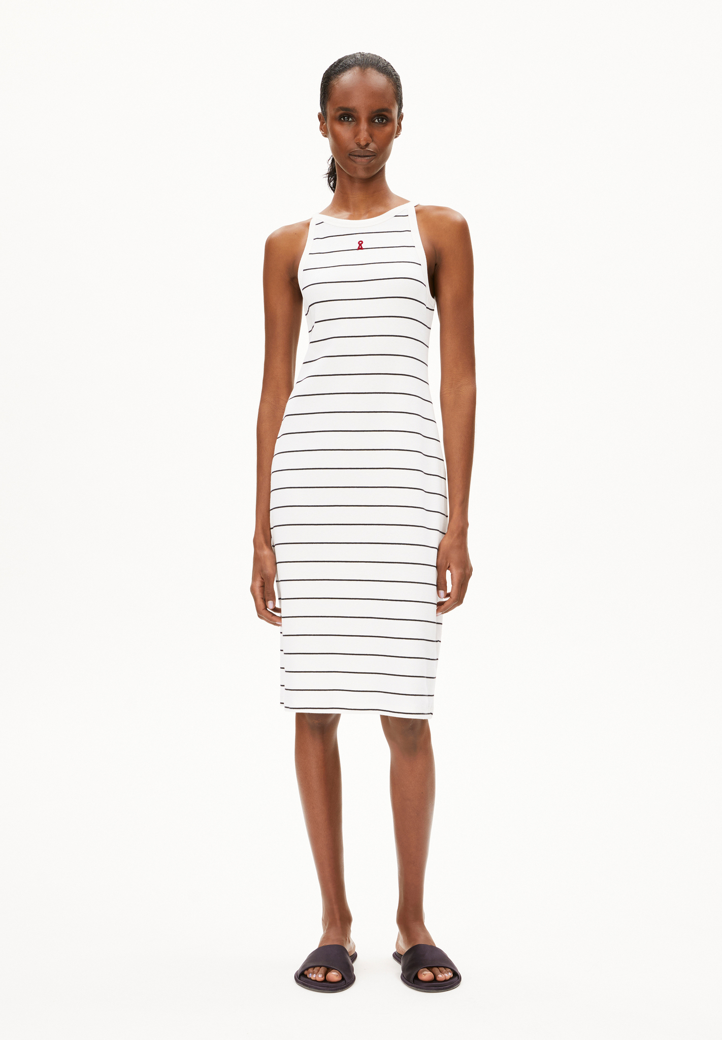 Armedangels SASINAA FINE STRIPES Ripp-Jerseykleid aus Bio-Baumwoll Mix Armedangels SASINAA FINE STRIPES Ripp-Jerseykleid aus Bio-Baumwoll Mix