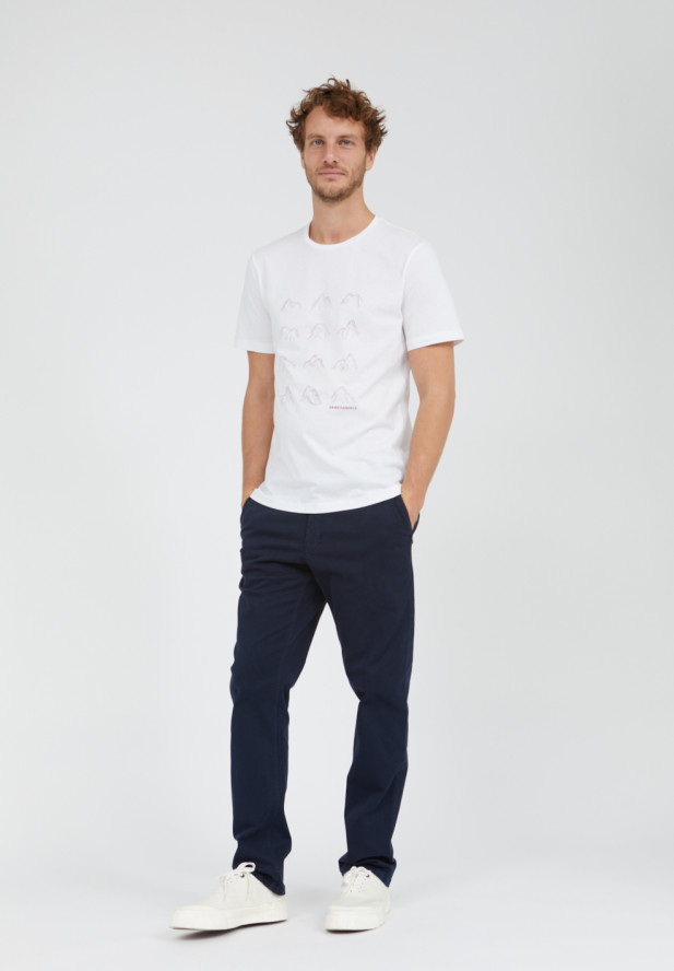 Armedangels JAAMES MANY MOUNTAINS T-Shirt aus 100% Bio-Baumwolle weiss Armedangels JAAMES MANY MOUNTAINS T-Shirt aus 100% Bio-Baumwolle weiss