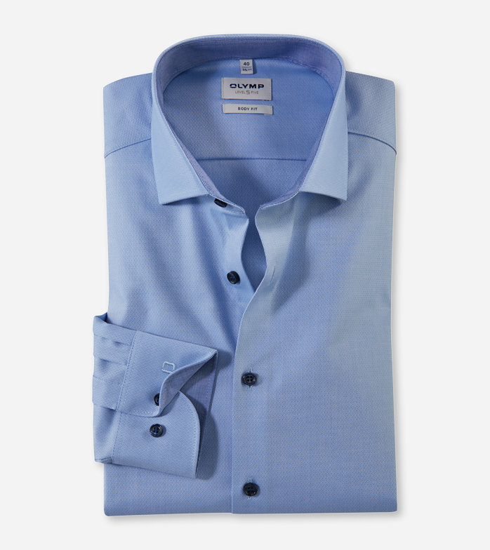 Olymp Level Five Businesshemd, body fit, Royal Kent, Bleu