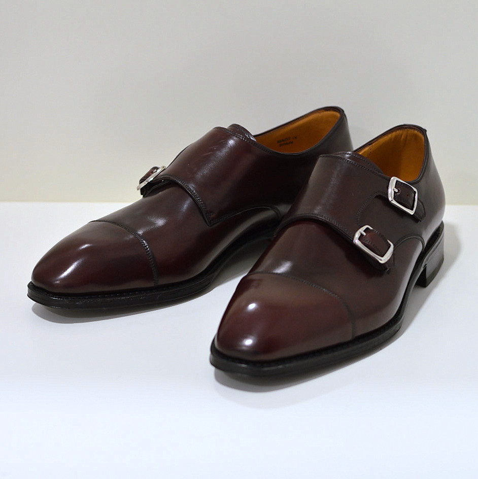  Berwick Businessschuh aus Cordovan-Leder / Pferdeleder in Doppelmonk-Form, braun mit rotstich 5218