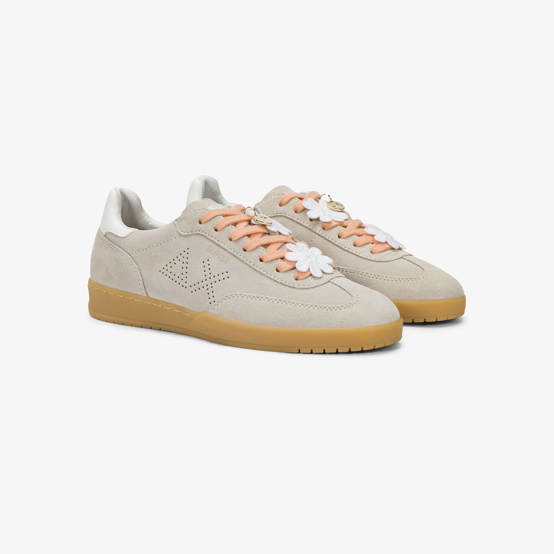 SUN68 Sneaker Off white California Sun suede sneaker