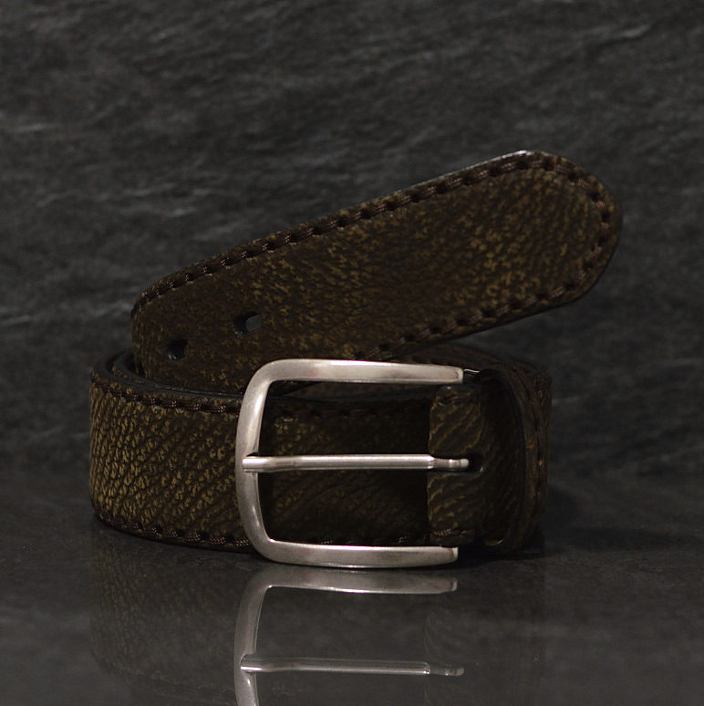 Fausto Colato Hai Leder-Gürtel Sharkbelt Breite 4,0cm naturbelassen