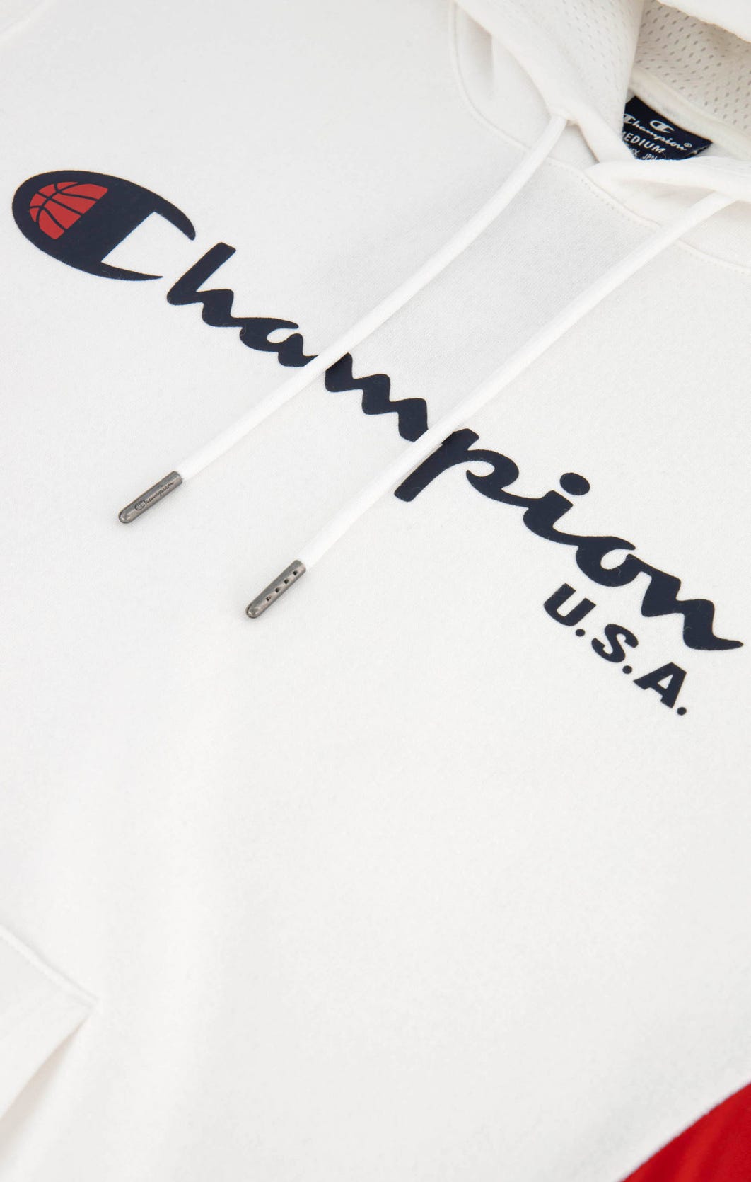 Champion Fleece-Kapuzenpullover mit „Champion USA“-Logo und Logopaspel