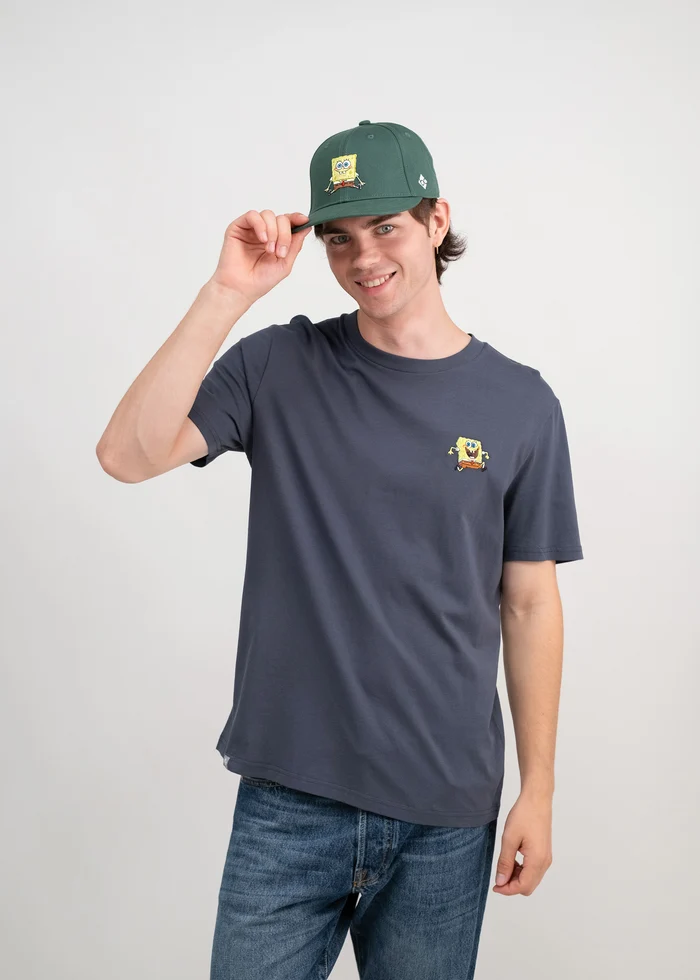 Bavarian Caps T-Shirt "SpongeBob läuft" - schiefergrau