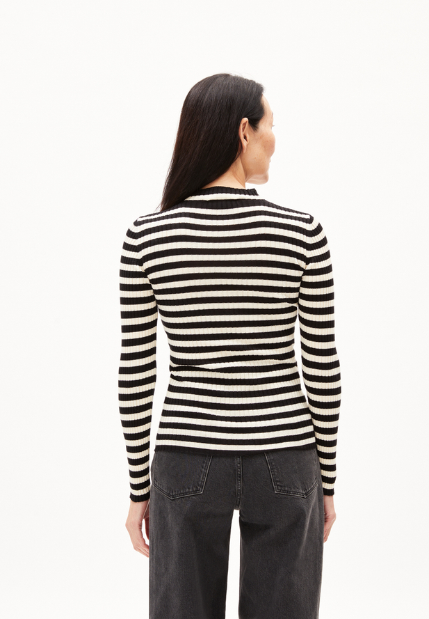 Armedangels ALAANIA STRIPED Pullover aus Bio-Baumwolle in black-oatmikl Armedangels ALAANIA STRIPED Pullover aus Bio-Baumwolle in black-oatmikl
