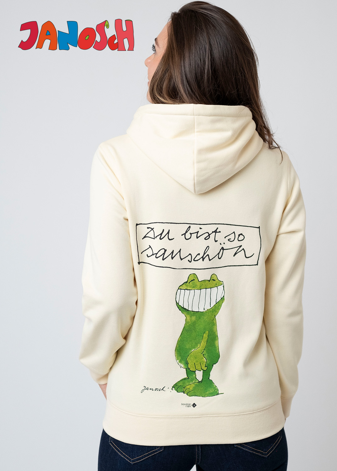   Bavarian Caps Hoodie Janosch " Du bist so sauschön" - natur 