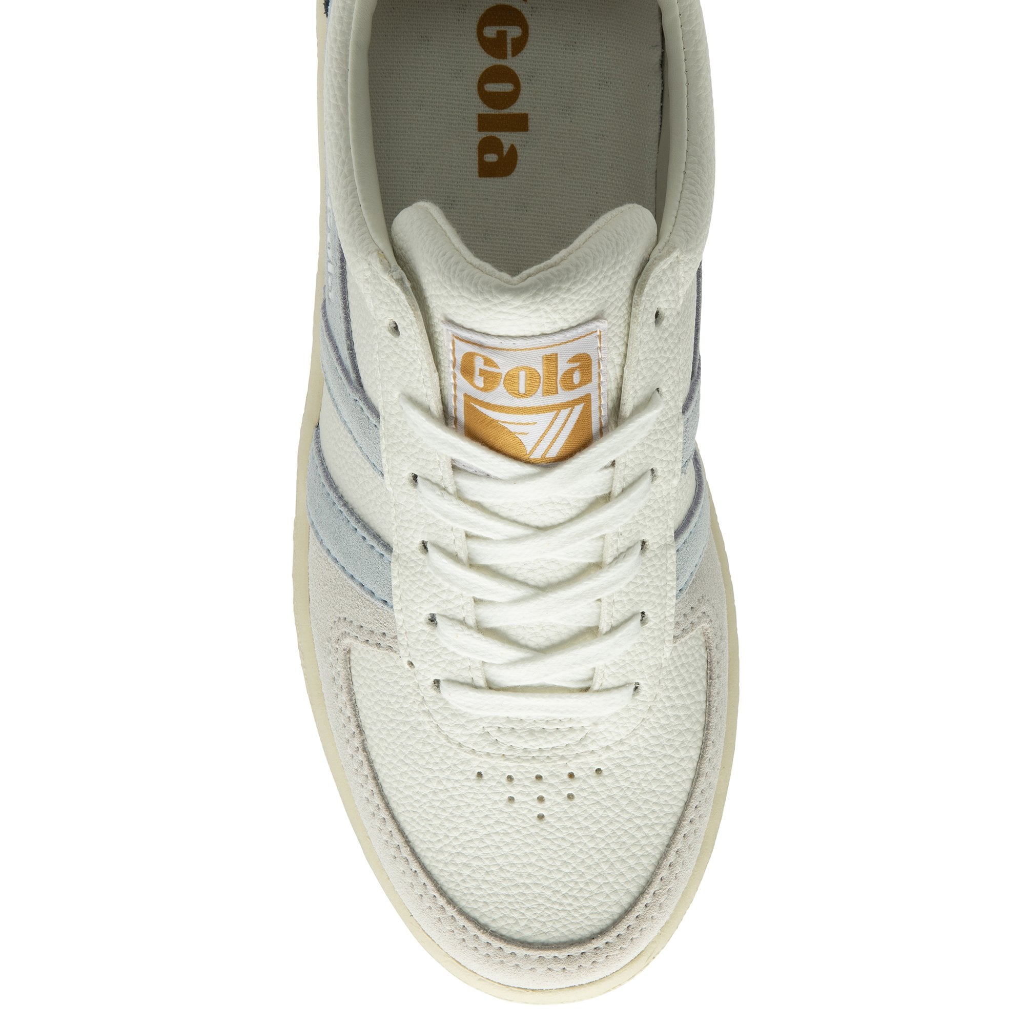  Gola Classics Women's Grandslam Trident Trainers Sneaker in White/Ice Blue/Sun