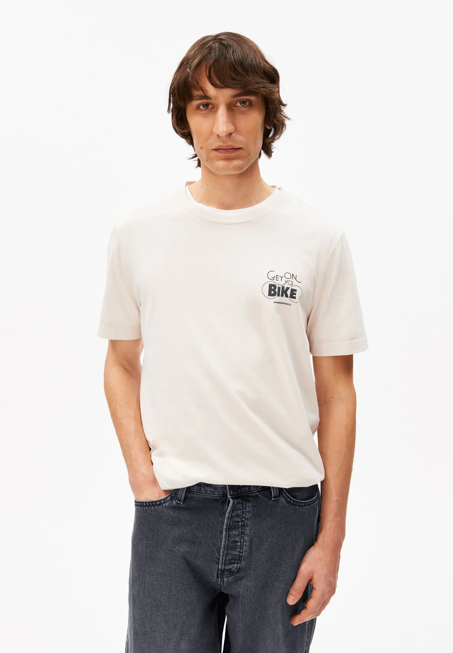 Armedangels JAAMES BIKE T-SHIRT aus 100% Bio-Baumwolle in pure