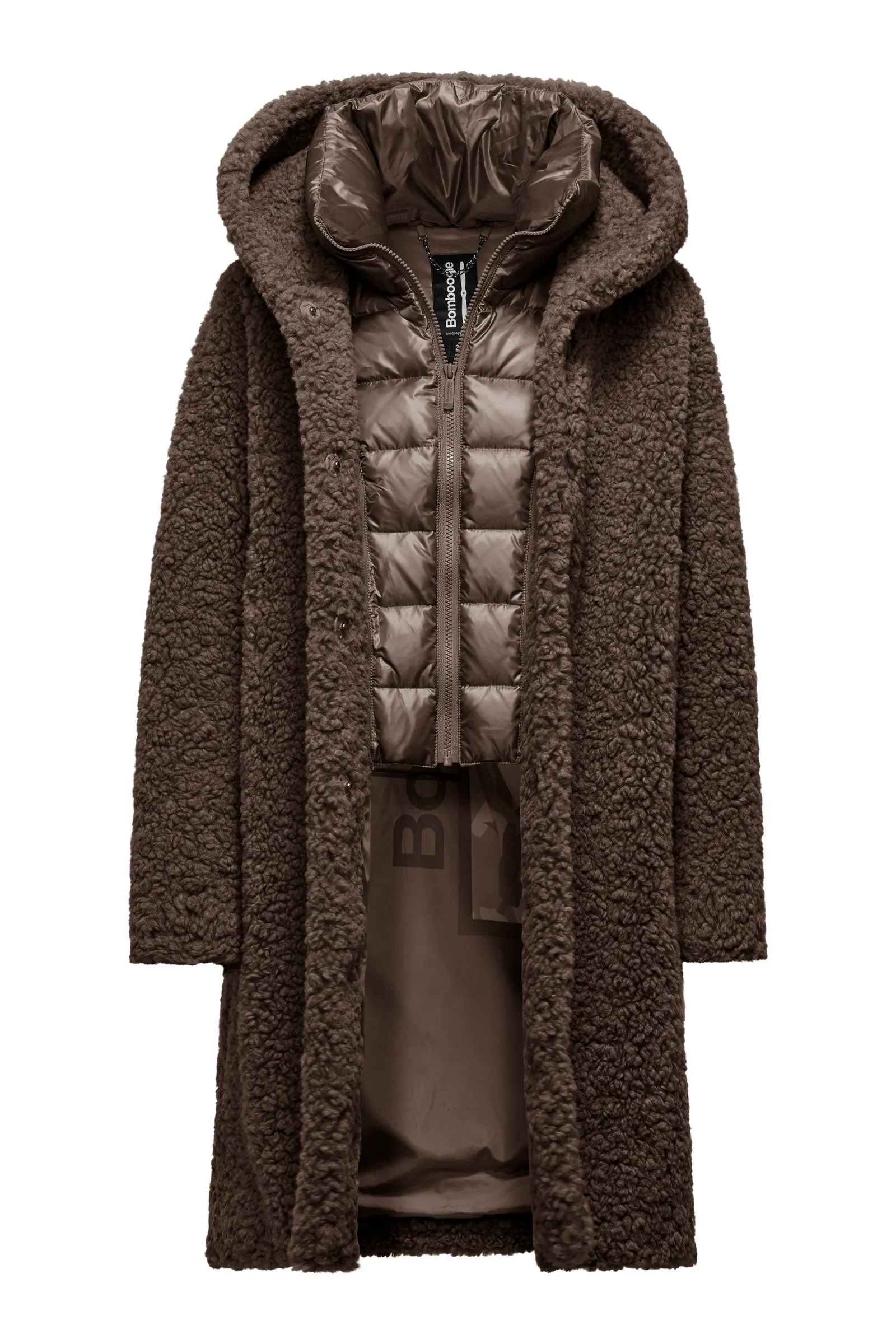 BomBoogie CW7658TSFC4 Langer Mantel aus Sherpa Fleece BomBoogie CW7658TSFC4 Langer Mantel aus Sherpa Fleece