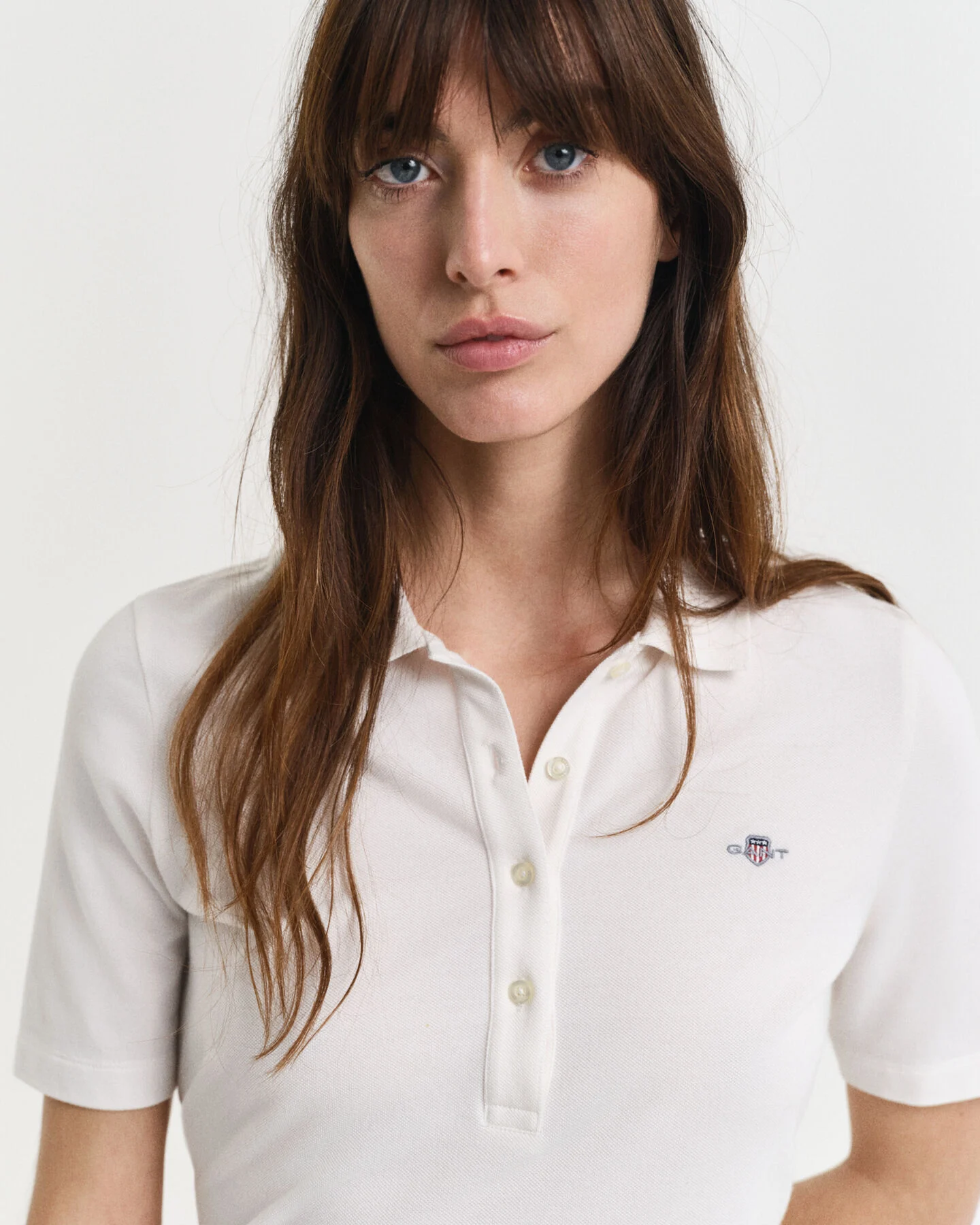 Gant Damen Polo & Heavy Rugger Shield Piqué Poloshirt in Eggshell Gant Damen Polo & Heavy Rugger Shield Piqué Poloshirt in Eggshell