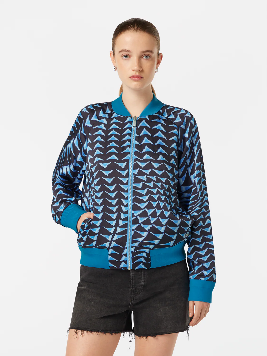 Scotch & Soda Reversible Bomber / Wende Jacke in House of Mirros blue Scotch & Soda Reversible Bomber / Wende Jacke in House of Mirros blue