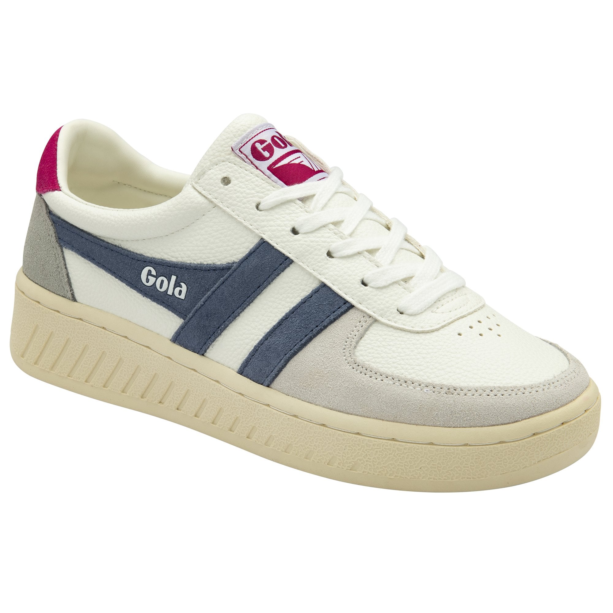Gola Classics Women's Grandslam Trident Trainers White/Moonlight/Fuchsia Gola Classics Women's Grandslam Trident Trainers White/Moonlight/Fuchsia